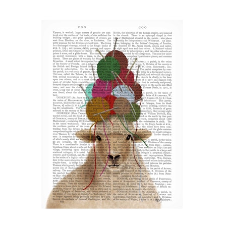 Fab Funky 'Sheep With Wool Hat Portrait Book Print' Canvas Art, 14x19